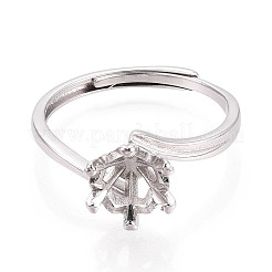 Rhodinierte 925 Sterling Silber Verlobungs-Solitärring-Fassungen&nbsp;STER-N016-69P