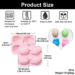 Realistische Herz- und Gehirn-Fondantformen&nbsp;CJC-WG57624-01