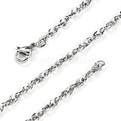 Collane con catena in corda di ottone placcato a cremagliera da 3 mm per donne e uomini&nbsp;MAK-L044-29P