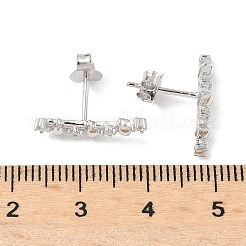 925 orecchini a bottone in argento sterling con zirconi cubici trasparenti&nbsp;EJEW-Q032-01G-P