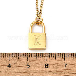 Collane con ciondolo a catena rolo in acciaio inossidabile 304&nbsp;NJEW-S444-01G-11
