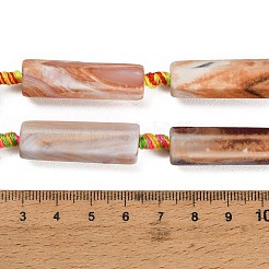 Fili di perline di agata naturale craquelé di fuoco tinti e riscaldati&nbsp;GG-CBAB9C6-H01-01