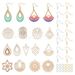 Kit de fabrication de boucles d'oreilles creuses bricolage&nbsp;DIY-TA0005-55