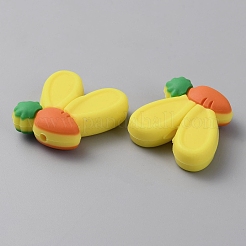 Orejas de conejo con zanahoria cuentas focales de silicona ecológicas de calidad alimentaria&nbsp;SIL-SZC0003-05H