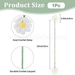 Blume handgefertigt gewebte Wollgarn Anhänger Dekorationen für Auto hängende Ornamente&nbsp;HJEW-WH20004-11B