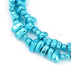 Brins de perles d'hématite synthétique non magnétiques galvanisées avec peinture de cuisson&nbsp;G-H072-D01-01A