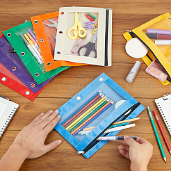 28 pochette à crayons en plastique PE bicolore pour classeur à 7 anneaux&nbsp;OFST-GA0001-07