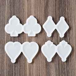 4 Stück 4-Stil-Spielkarten-DIY-Anhänger-Silikonformen-Set&nbsp;DIY-A046-01