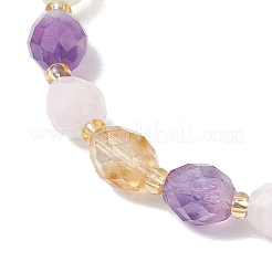 Stretch-Armbänder aus natürlichen Amethyst-&nbsp;BJEW-JB11459