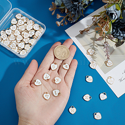 96 pièces 12 styles pendentifs en émail en alliage plaqué or clair&nbsp;ENAM-PH0003-14B