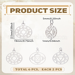6 pendentif en acier inoxydable 304&nbsp;STAS-LP0004-33P