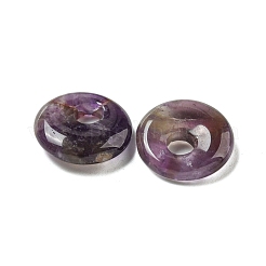 Ciondoli a forma di ciambella/disco a forma di pi in ametista naturale&nbsp;G-G142-02L