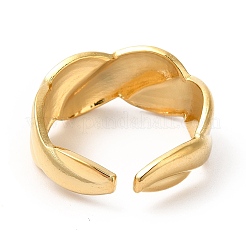 Bague ouverte en acier inoxydable 304 avec placage ionique (IP) en forme de corde torsadée pour femme&nbsp;RJEW-E063-06G