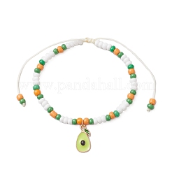 9 bracciale con ciondolo in lega smaltata a tema frutta&nbsp;BJEW-MZ00206-04