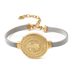 Bracelets Saint-Benoît en acier inoxydable 304 pour femmes&nbsp;BJEW-K295-01A-GP