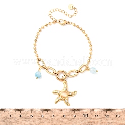 Bracelets à breloques en acier inoxydable 304 en forme d'étoile de mer&nbsp;BJEW-C135-02G