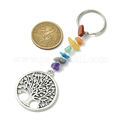 Porte-clés arbre de vie en alliage de style tibétain&nbsp;KEYC-UN0001-21