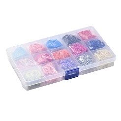 180g 15 couleurs de perles de rocaille de verre de peinture de cuisson&nbsp;SEED-JQ0003-01C-3mm