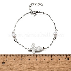 Bracelets à maillons papillon en acier inoxydable 304&nbsp;BJEW-C098-01D-P