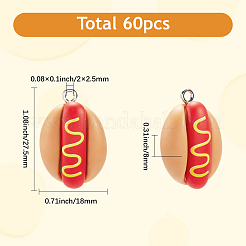 60pcs pendentifs en résine opaque&nbsp;RESI-SC0006-42