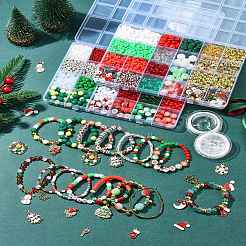 DIY-Armband-Sets mit Weihnachtsmotiven aus Acryl- und Glasssamenperlen und Polymer-Tonperlen&nbsp;DIY-FS0007-95