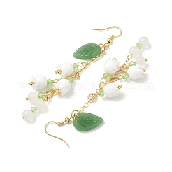 Glas Blume baumeln Ohrringe&nbsp;EJEW-JE05378