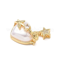 Pendentifs avec zircon cubiques à micro-pavés en laiton&nbsp;KK-D426-23A-G