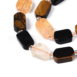 Colliers de perles en obsidienne naturelle&nbsp;G-N358-02A-05