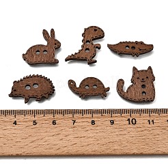 Botones de madera con diseño de animales de 2 agujero&nbsp;WD-CBA9CDE-02B