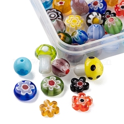 50 Stück 4 handgemachte Bunte Malerei Perlen im Stil&nbsp;LAMP-FS0001-06