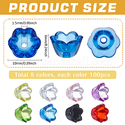 Cuentas acrílicas transparentes 800pcs 8 colores&nbsp;TACR-PH0001-80
