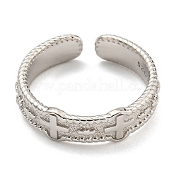 Anlaufschutzring aus rhodiniertem Sterlingsilber&nbsp;RJEW-Z036-02A-P