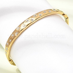 Brazaletes articulados de acero inoxidable 304 con cristales de imitación de diamantes para mujer.&nbsp;SA-CBAF851-05G