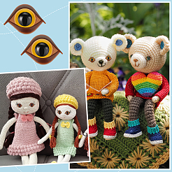 70 Stück 7 Farben Kunststoffaugen für Puppen&nbsp;FIND-PH0020-33
