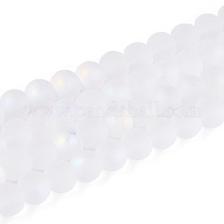 Hebras de cuentas de vidrio de imitación de jade esmerilado&nbsp;GLAA-T032-J6mm-MBB02