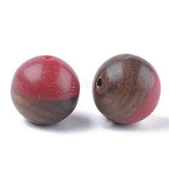Perles en résine et bois de noyer&nbsp;RESI-S358-68E