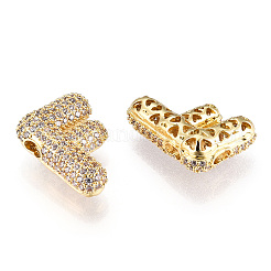 Pendentifs avec zircon cubiques à micro-pavés en laiton&nbsp;KK-N254-06G-F