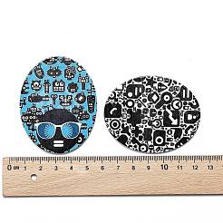 Gros pendentifs en bois imprimés&nbsp;WOOD-S050-11A-M