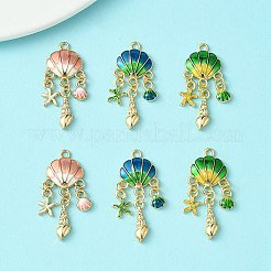 6pcs 3 pendentifs en alliage de couleurs&nbsp;ENAM-YW0003-79