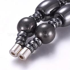 Bracciali di perline di ematite sintetico magnetici&nbsp;BJEW-P178-07
