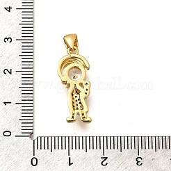 Porte micro ouvrent pendentifs zircone cubique en laiton de placage&nbsp;KK-L226-105G