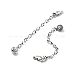 Ottone smalto abs imitazione perla fine con catena&nbsp;KK-B129-27P-03