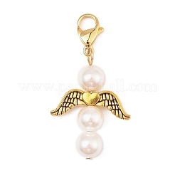 Pendentif décoratif en alliage et perle de coquillage d'ange&nbsp;HJEW-JM02402