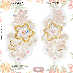 3D-Blumen-Polyester-Stickerei zum Aufnähen von Applikationen&nbsp;DIY-WH20010-36