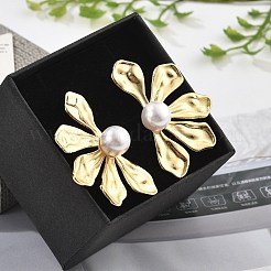 Messing-Blumen-Ohrstecker&nbsp;EJEW-R016-05G
