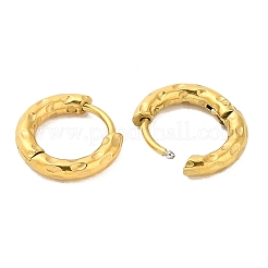 Pendientes de aro texturizados de acero inoxidable 304 con revestimiento iónico (IP)&nbsp;LS-EJEW-G374-02A-G