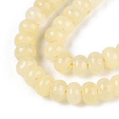 Teñidos naturales blancas abalorios de jade hebras&nbsp;G-T139-59A-15
