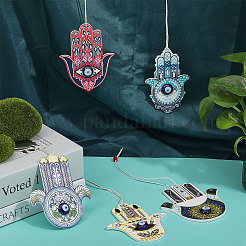 5 pièce de 5 grands pendentifs décoratifs en bois de style&nbsp;HJEW-CA0001-69