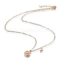 Colliers à pendentif double lettre en laiton micro pavé clair zircone cubique&nbsp;NJEW-Z010-22