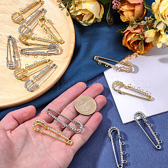 16 épingle de sûreté en strass de 2 couleurs&nbsp;FIND-SC0022-23B